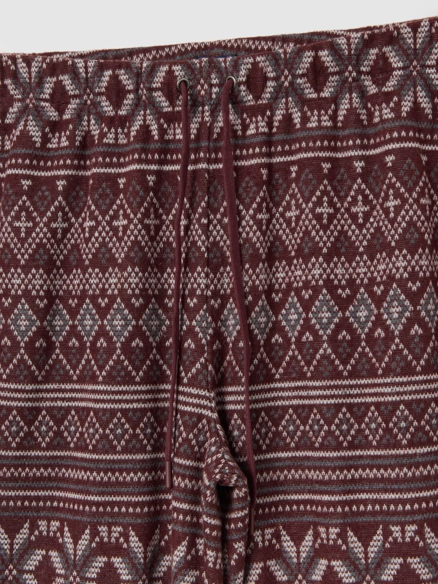 Multicolour regular fit pyjama trousers with geometric pattern_5
