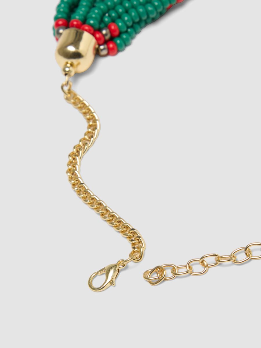 Multicolour Necklace with Beads and Golden Accents_3
