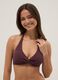 Purple braided triangle bikini top in stretch fabric_0