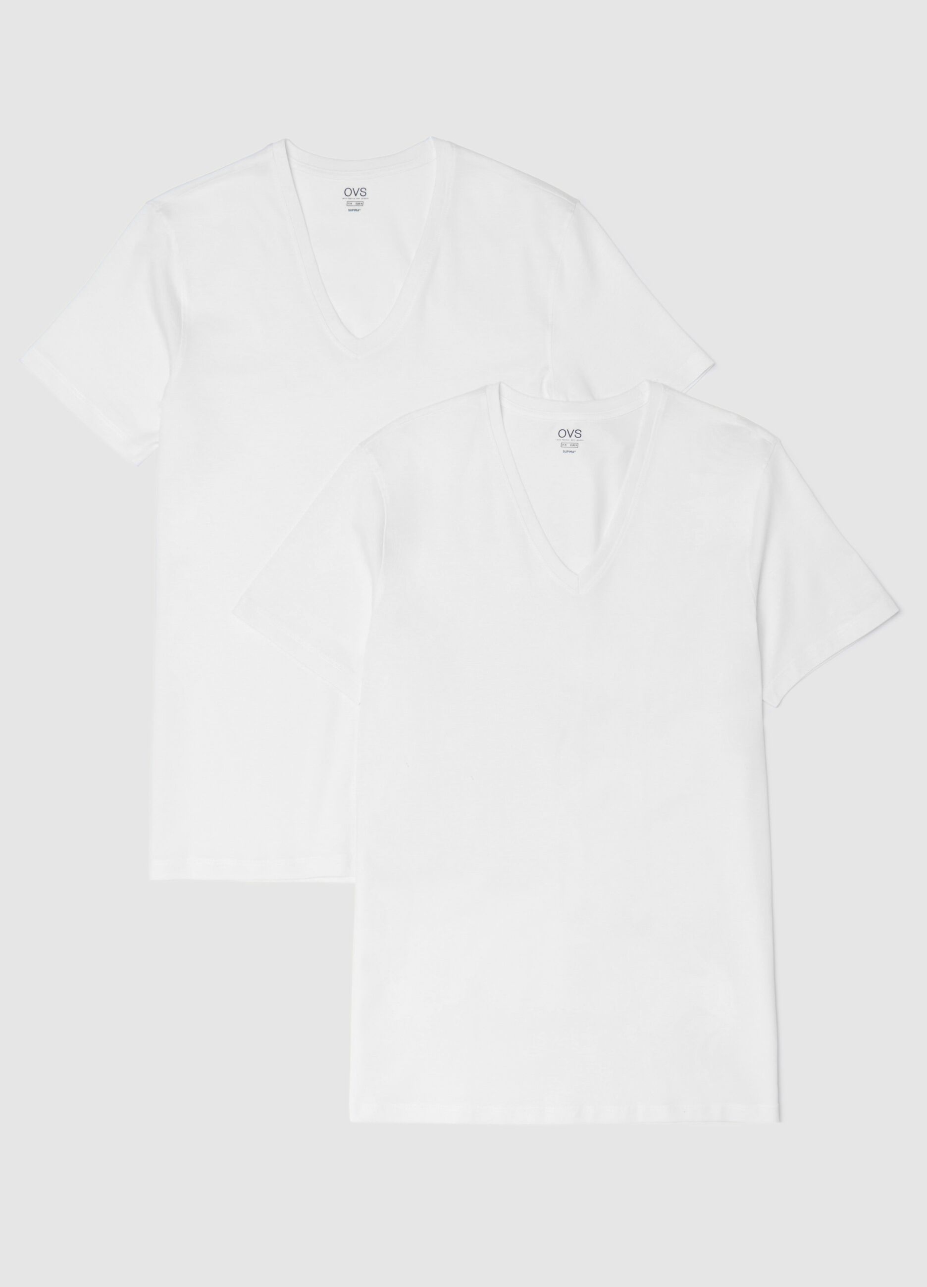Two-pack Supima cotton undershirts with V neck