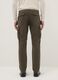 Green slim fit stretch cotton cargo trousers_2