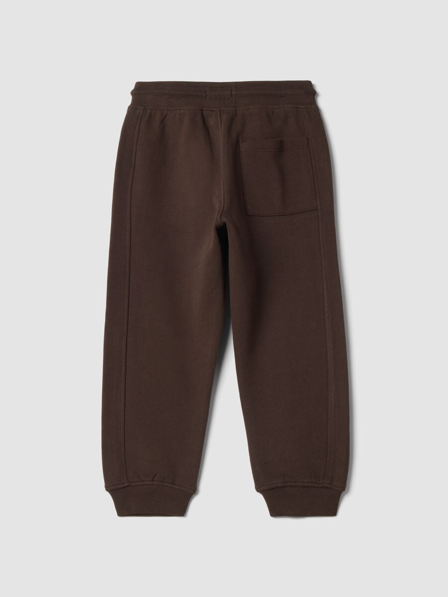 Pantaloni jogger marroni in puro cotone organico relaxed fit_1