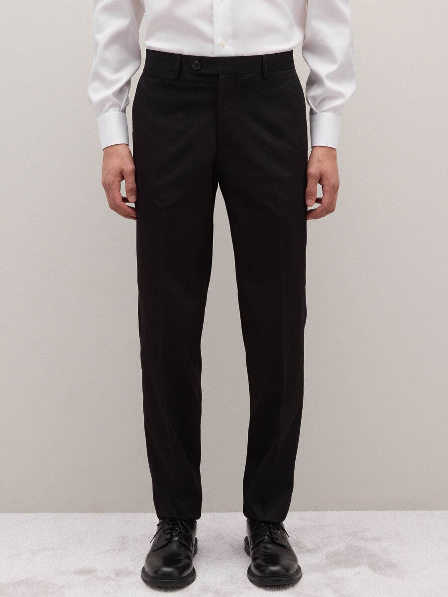 Black elegant regular fit trousers_1