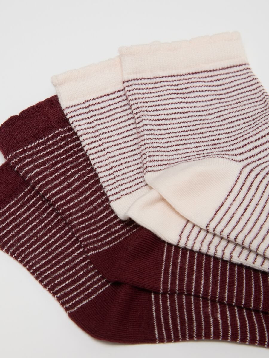 Girls' cotton blend mixed colour short socks tripack_1