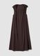 Long brown cotton-blend dress, regular fit_4