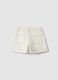 Girls' regular fit pure white cotton shorts_1