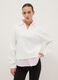 White cotton blend regular fit jumper_0