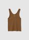 Brown Stretch Cotton Regular Fit Vest_4