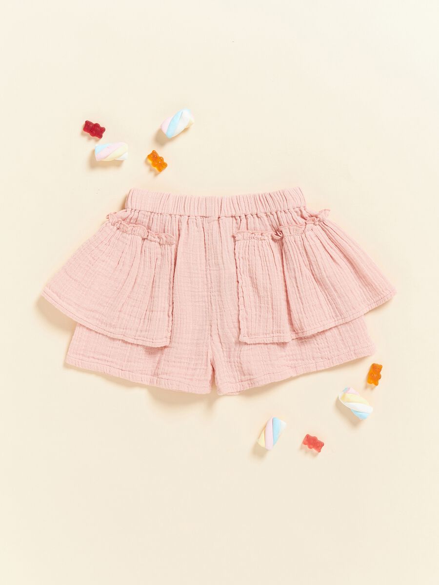 IANA shorts in layered gauze-style fabric_0