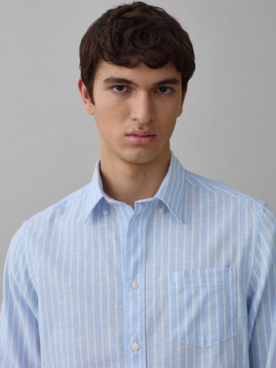 Regular-fit striped shirt with button-down collar_1