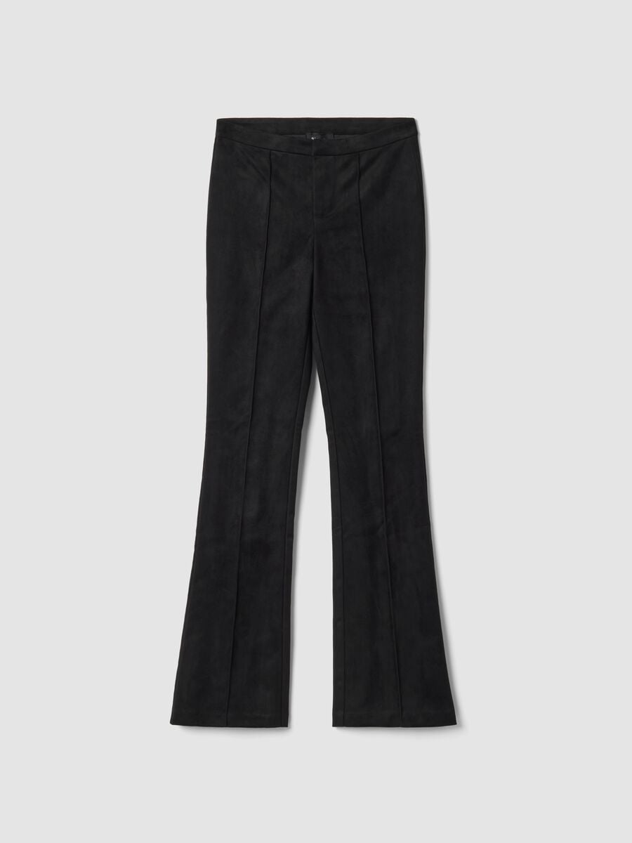 Faux Suede Formal Slim Pants_0
