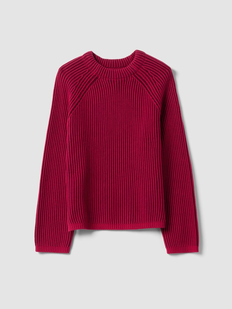 Maglia multicolor in puro cotone a coste con girocollo regular fit_4