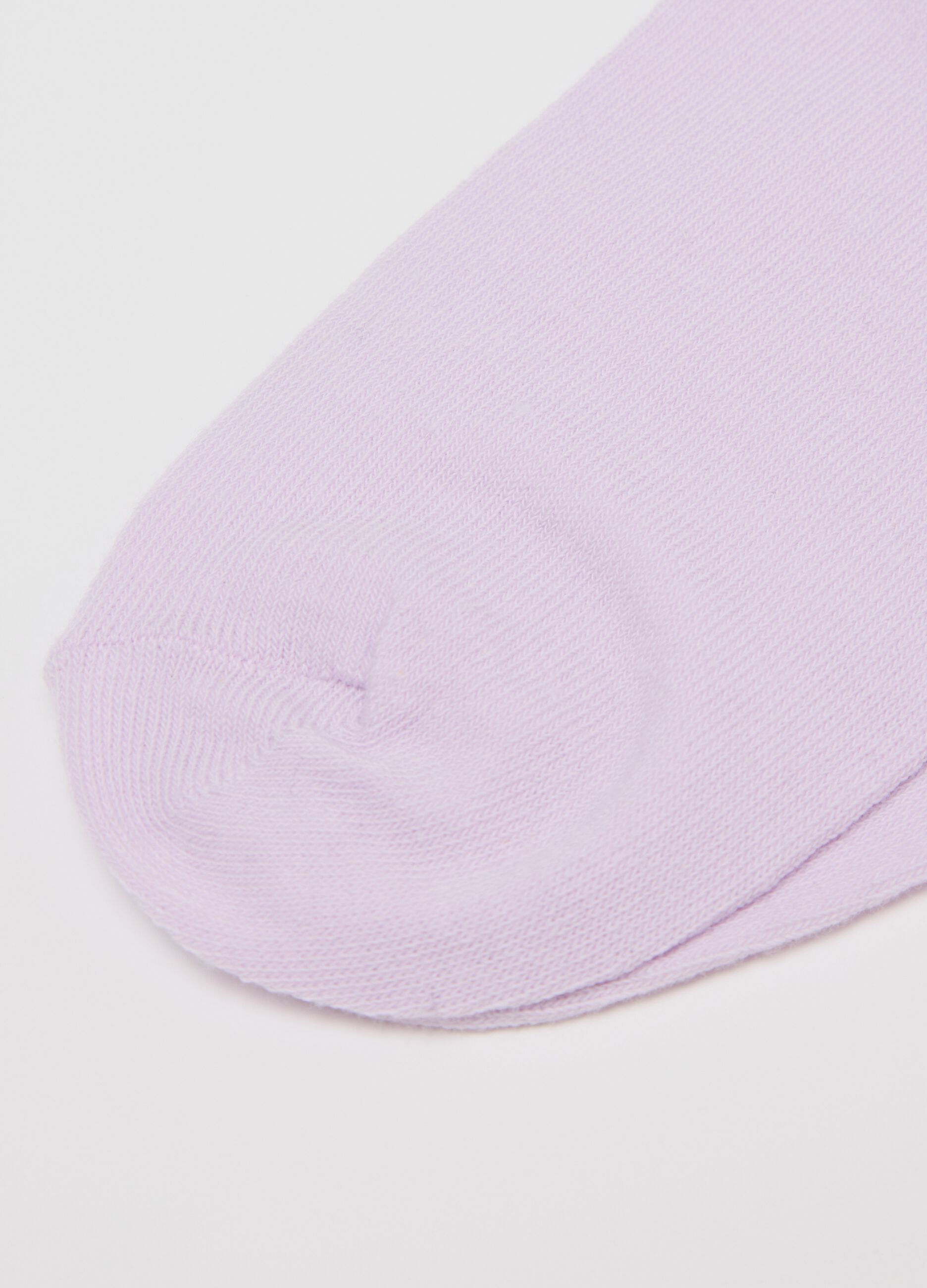Three-pair pack white, grey and purple stretch shoe liners