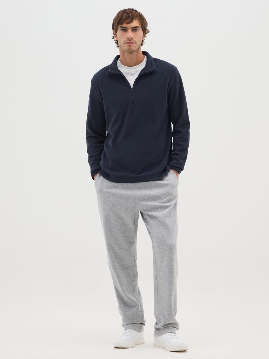 Blue Fleece Half-Zip Sweater_1