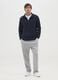 Blue Fleece Half-Zip Sweater_0