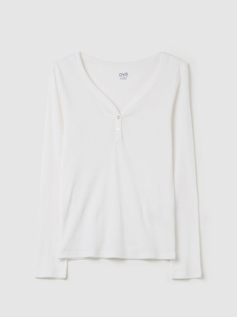 Ribbed t-shirt with granddad collar_4
