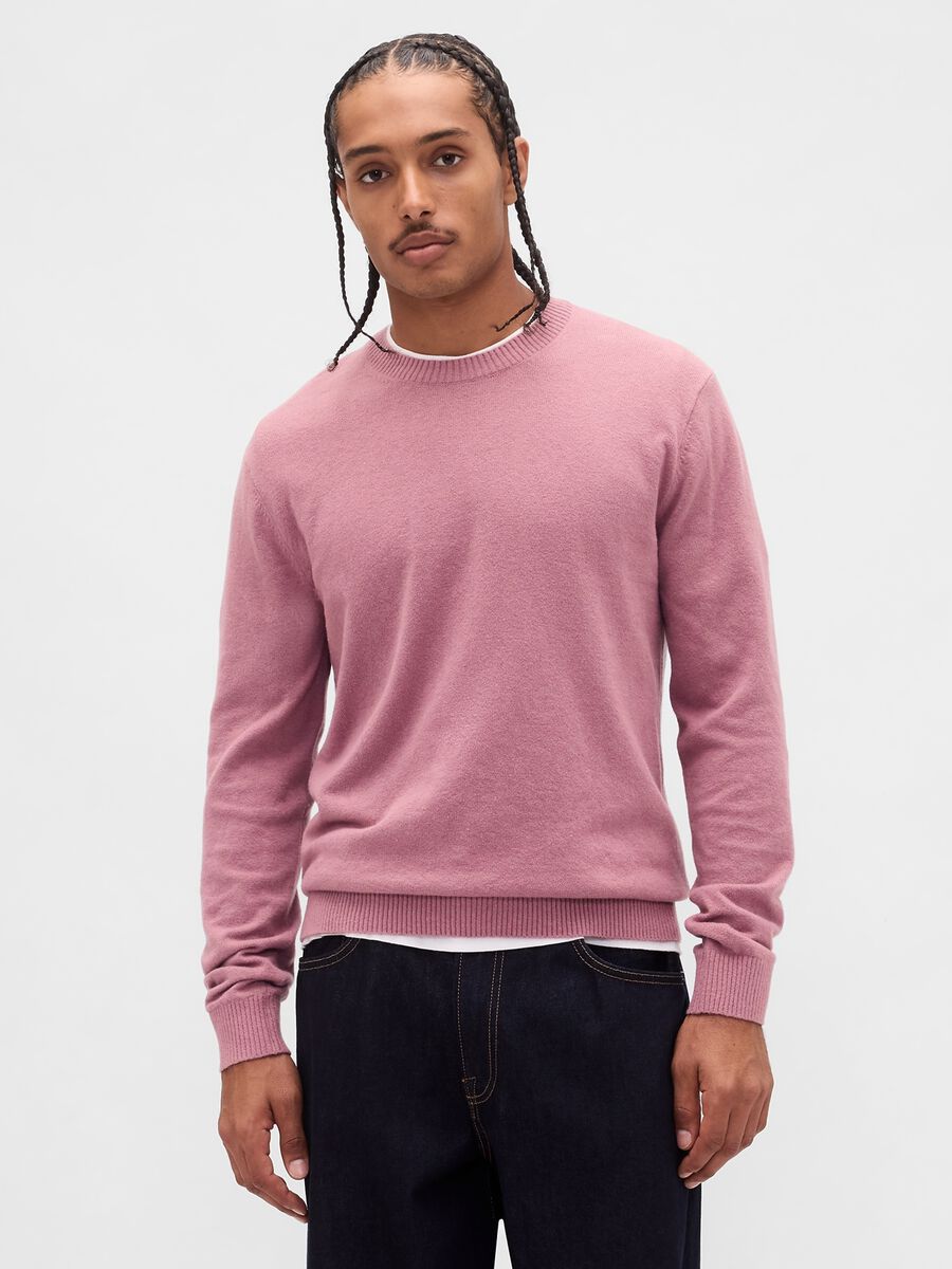 Pink cotton and acrylic sweater_0