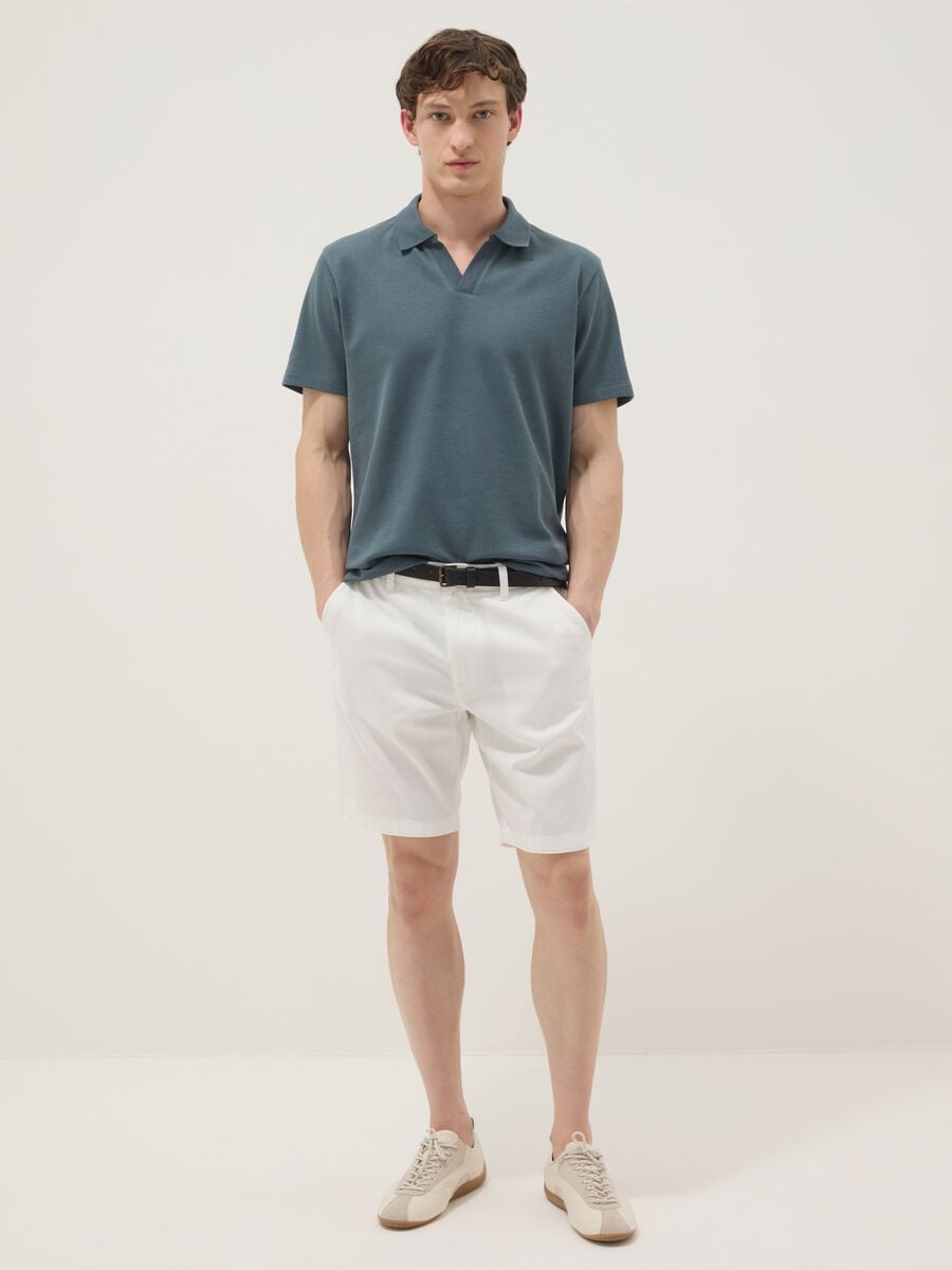 Green stretch cotton short-sleeve polo_2
