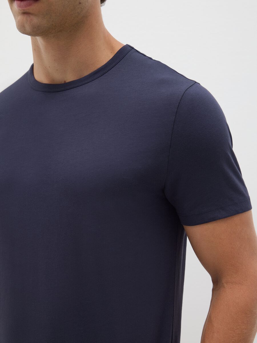 Bipack di t-shirt da uomo in puro cotone blu regular fit_3