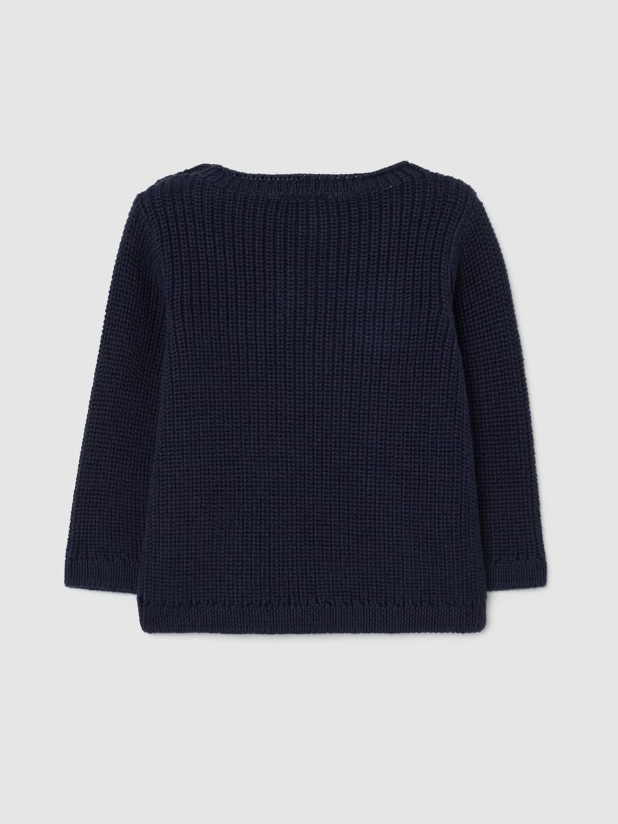 Baby girl's blue shirt in pure cotton regular fit with slogan_1