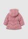Pink coat with hood and fur details_1