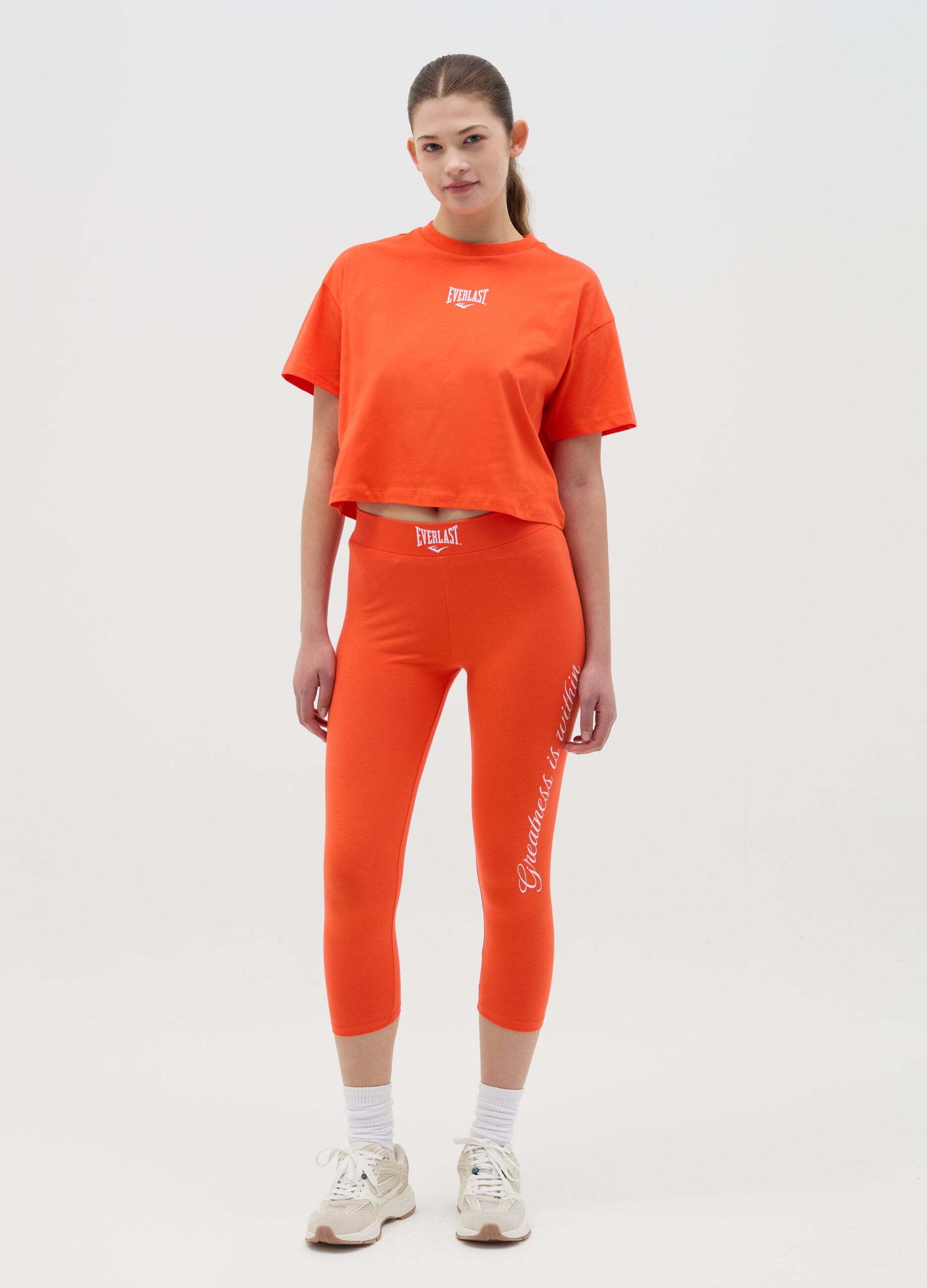 Cropped leggings with print