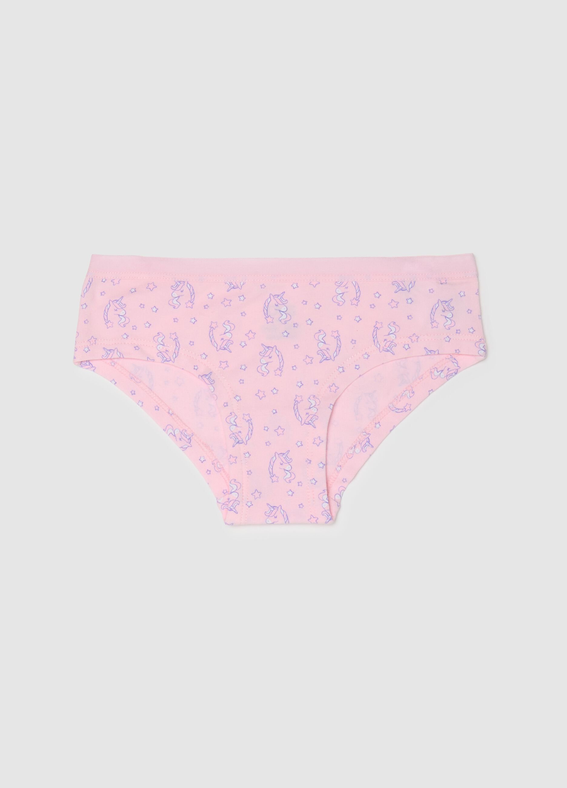 Girls' pink cotton regular fit briefs