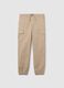 Beige cotton cargo trousers relaxed fit_4