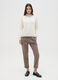 White regular fit jumper with ribbed collar and cut-out details_1