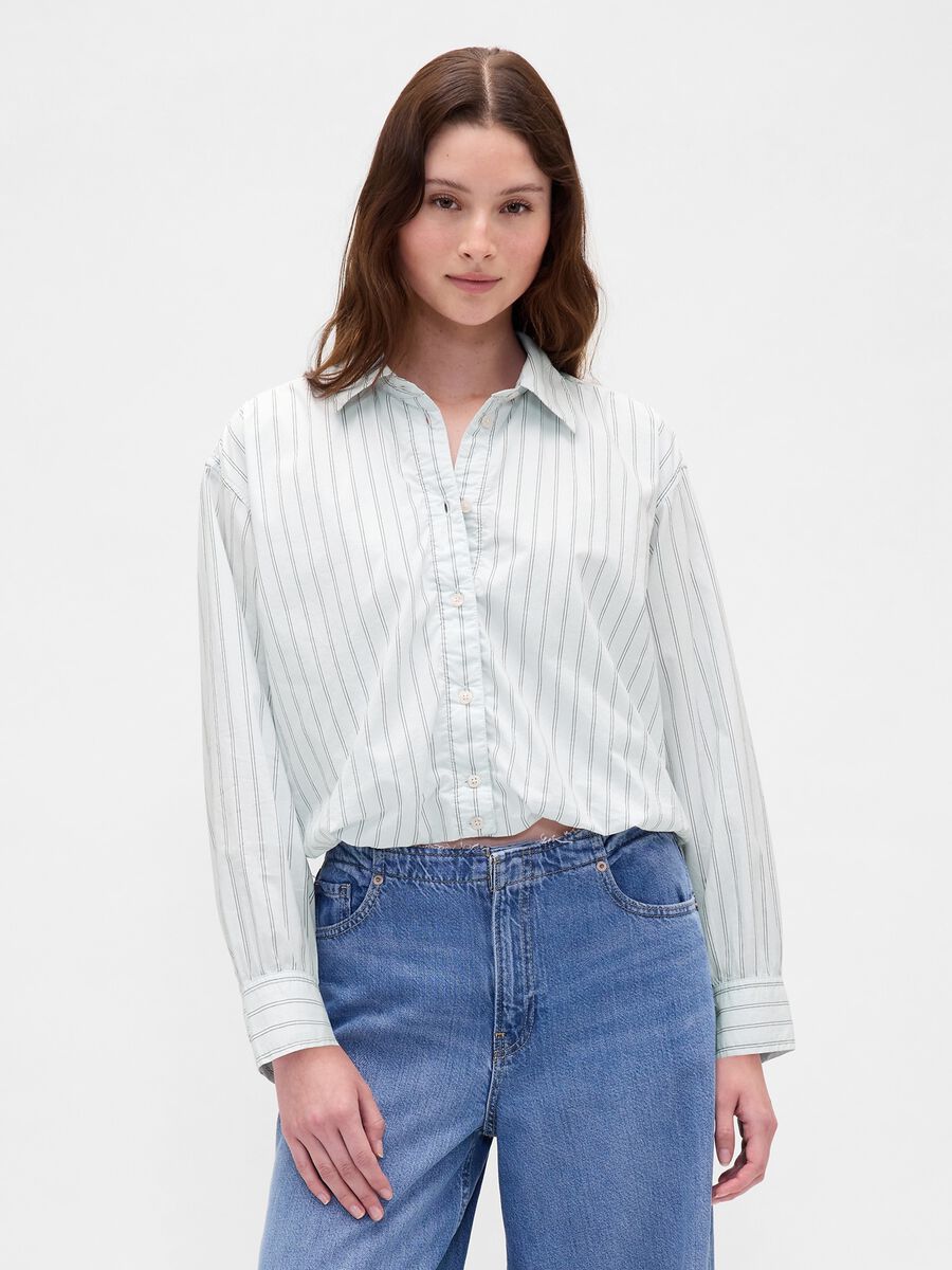 Blue Striped Cotton Shirt_0