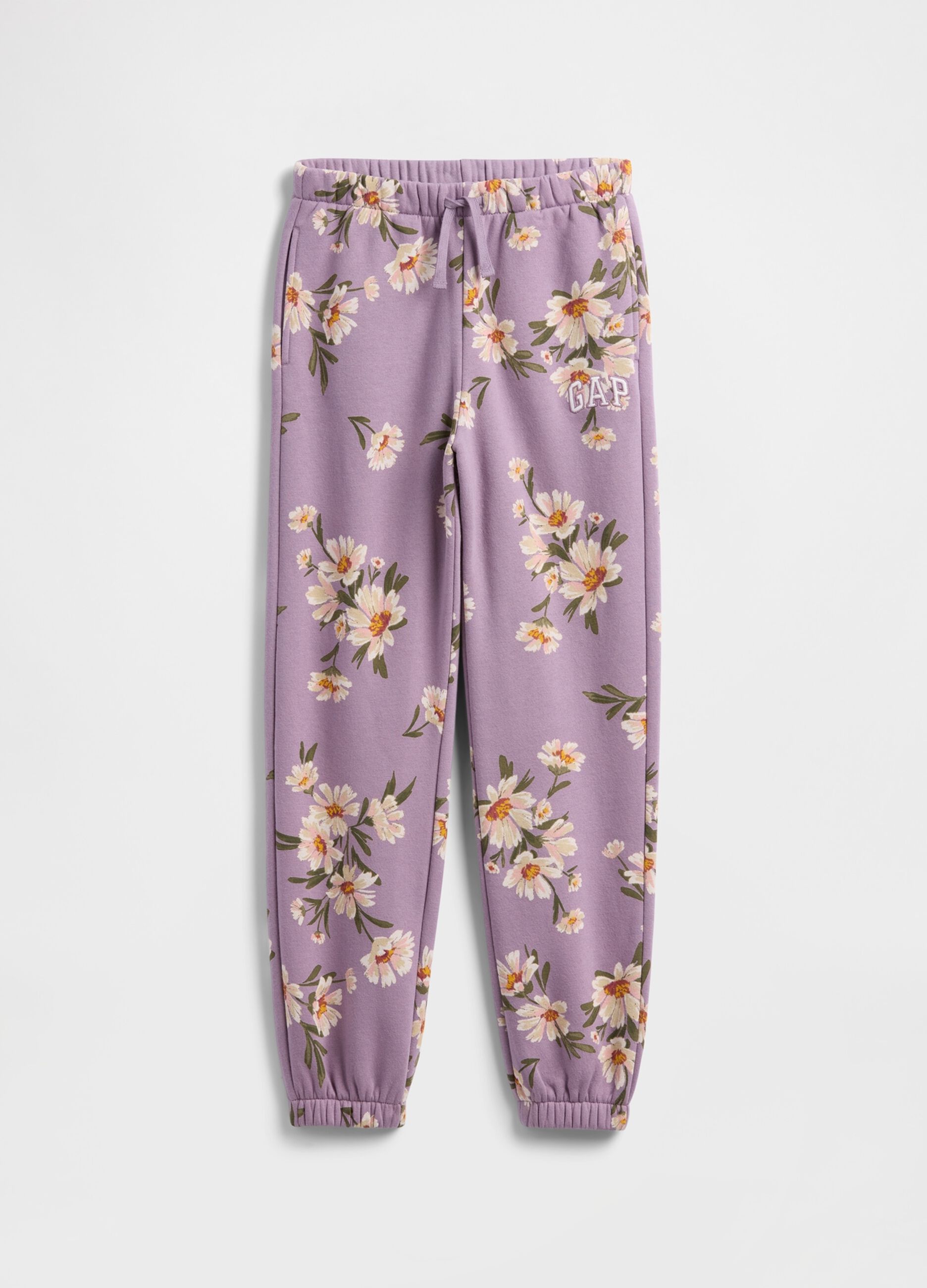 Purple Cotton-Blend Trousers
