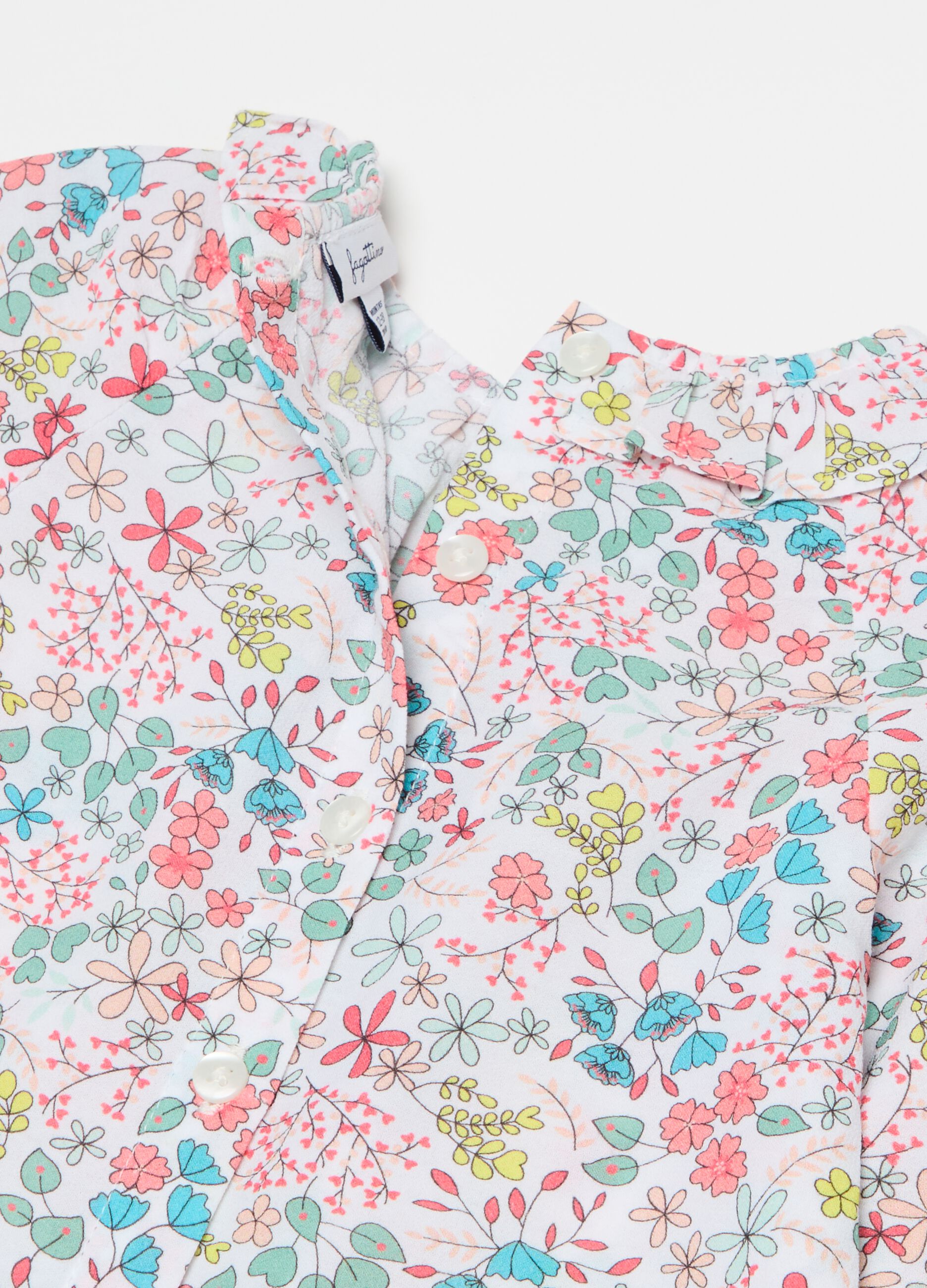 Blusa in cotone con stampa floreale