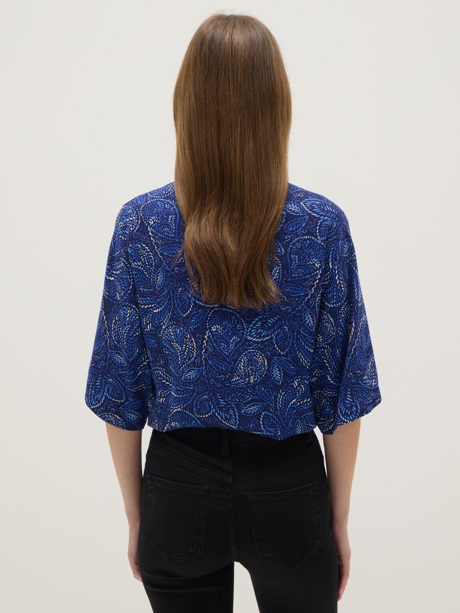 Multicolour pure viscose shirt with regular fit and pattern_2