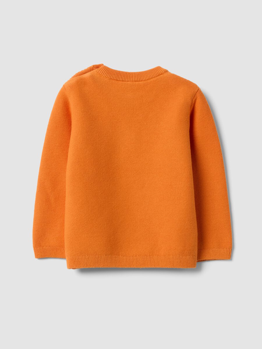 Maglia arancione in puro cotone con bottoni regular fit per bimbo_1