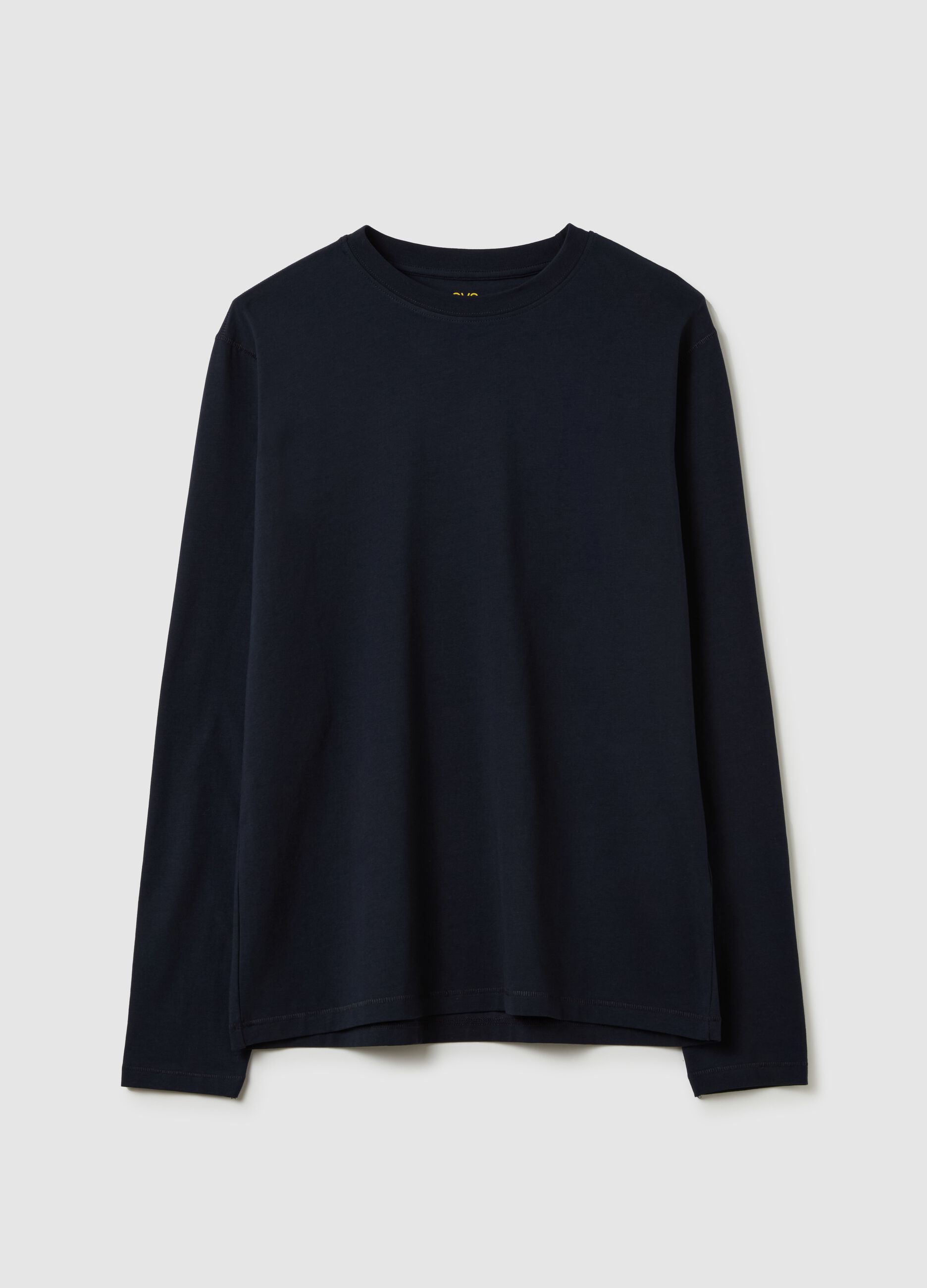 T-shirt a maniche lunghe in cotone stretch
