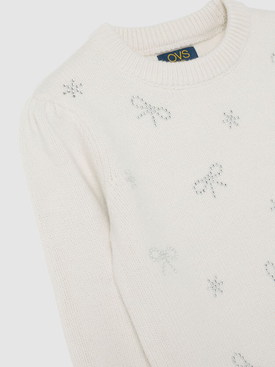 Girls' white regular fit jumper with sparkles_2