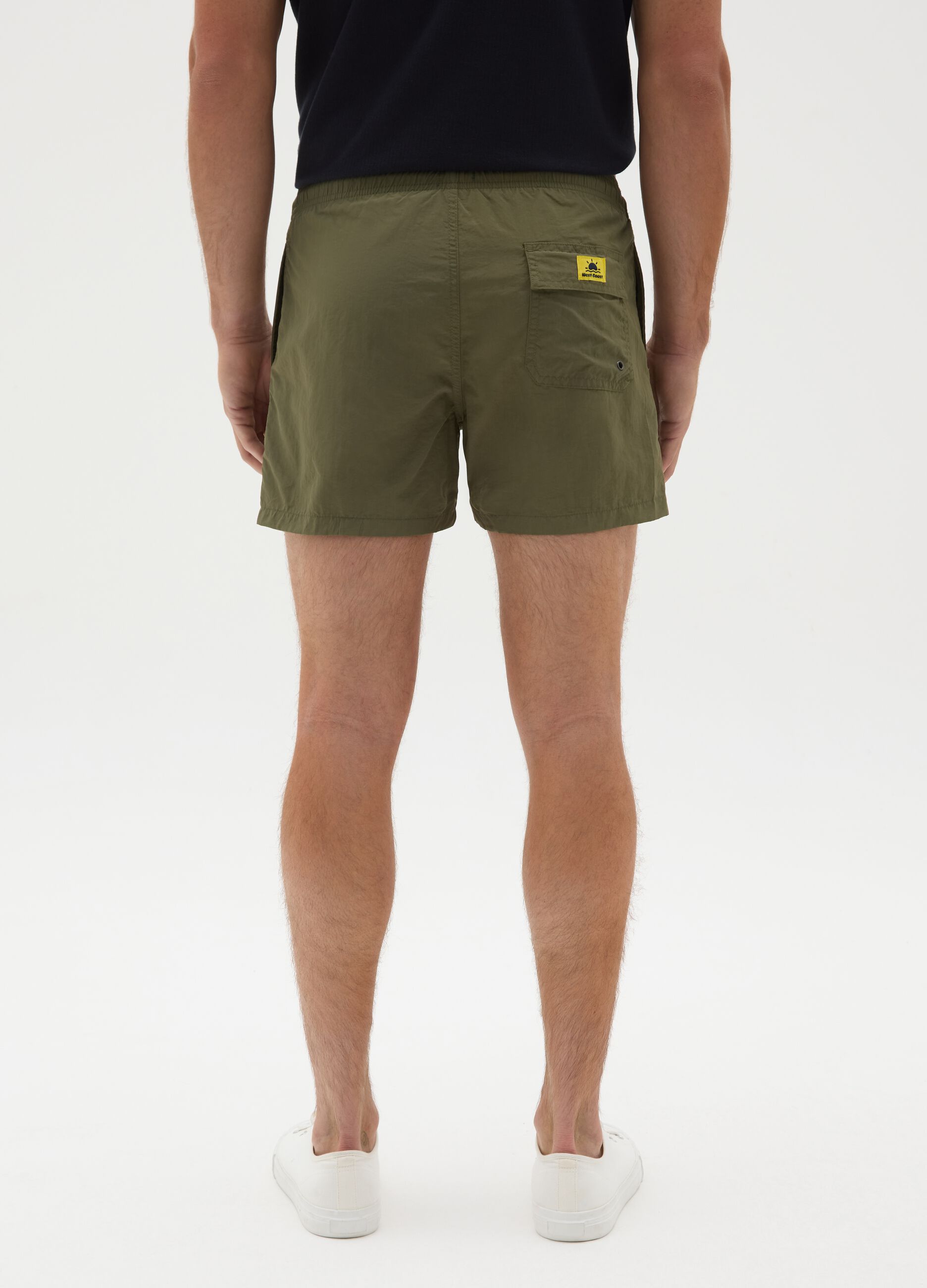 Men's Green Regular Fit Swim Shorts