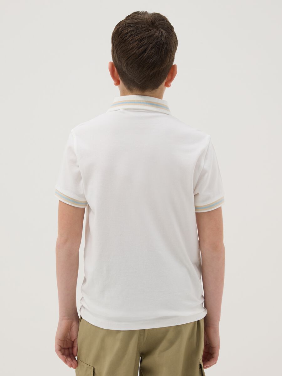 Polo in puro cotone bianca da ragazzo regular fit_2