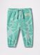Light blue joggers with drawstring, logo embroidery and flowers print_0