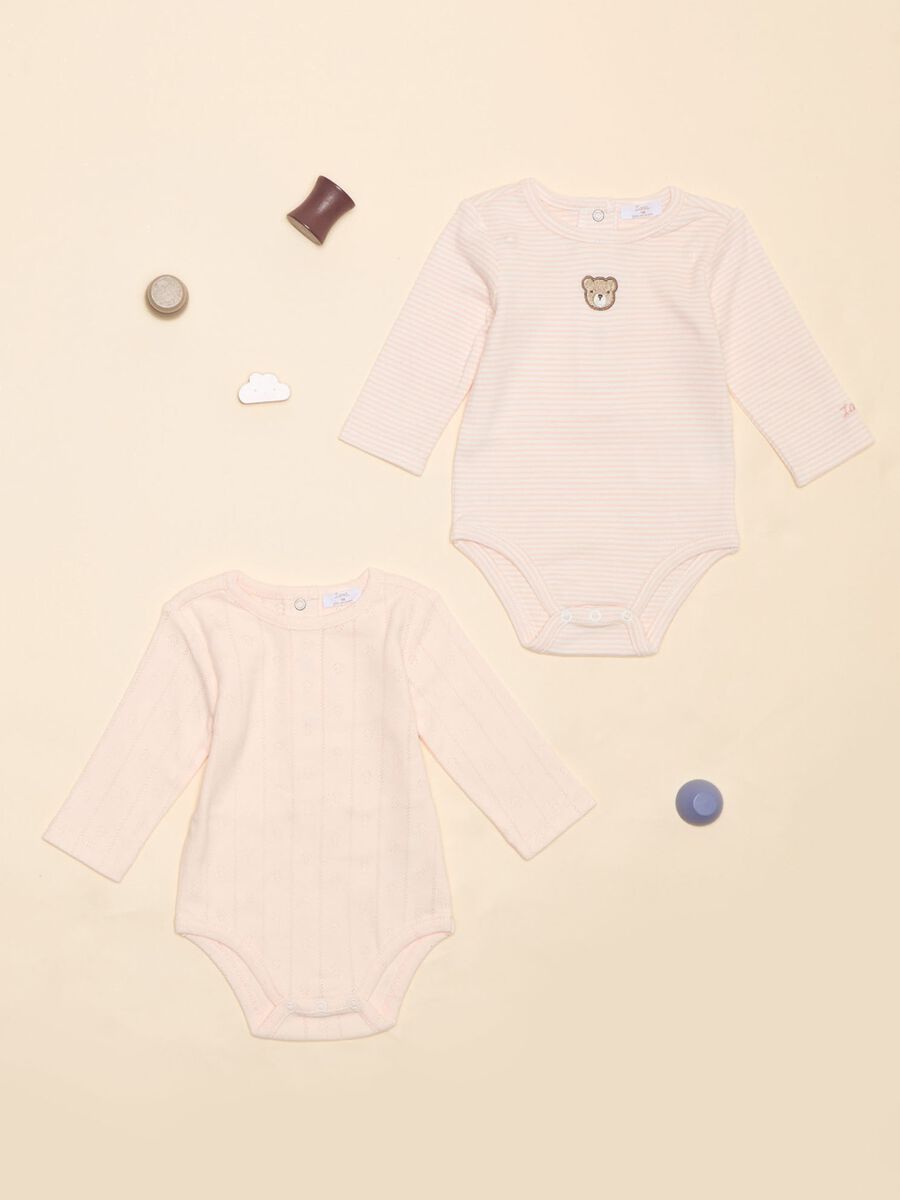 Two-pack bodysuits in interlock cotton_0