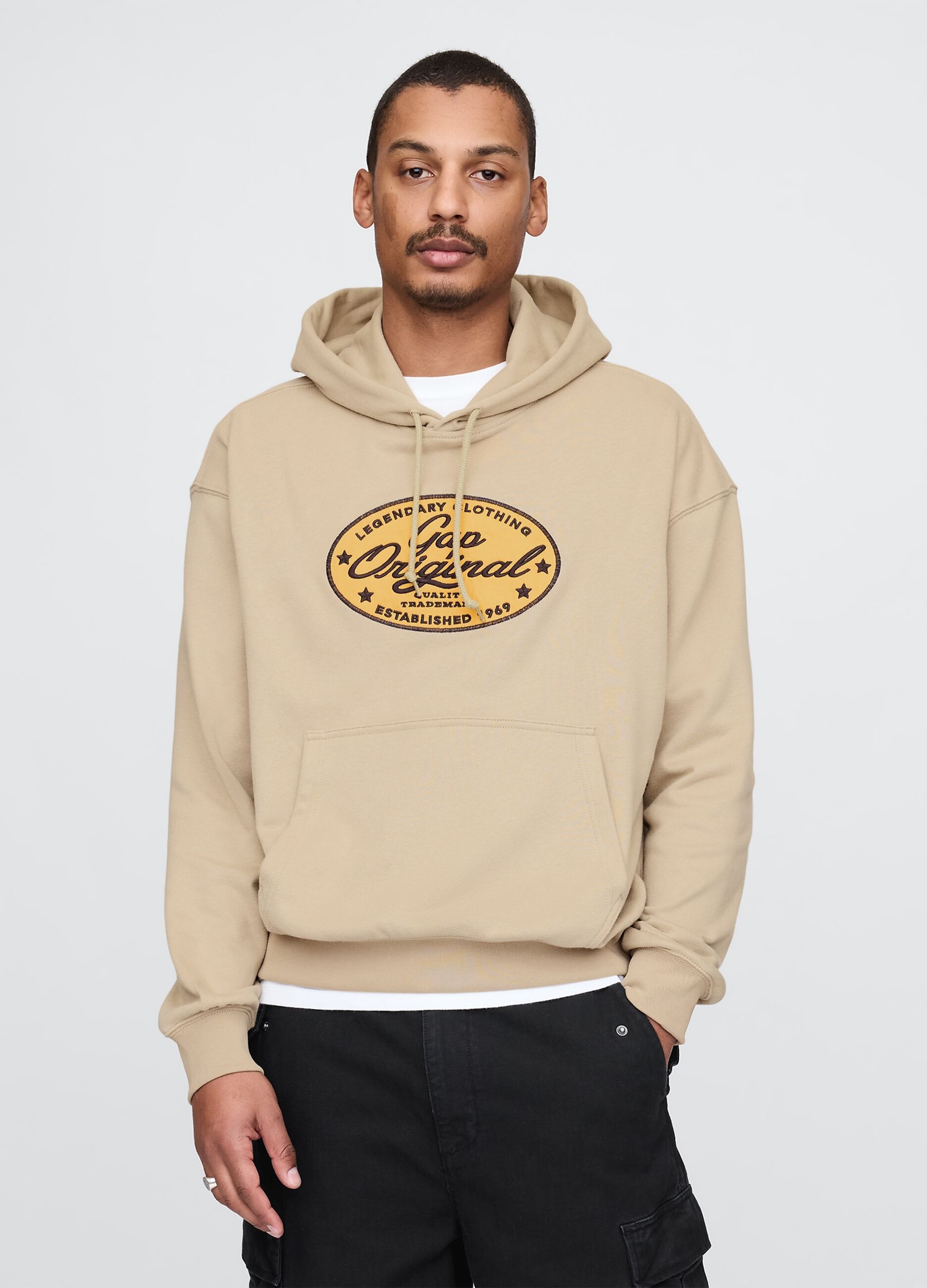 Beige Hoodie Sweatshirt Gap
