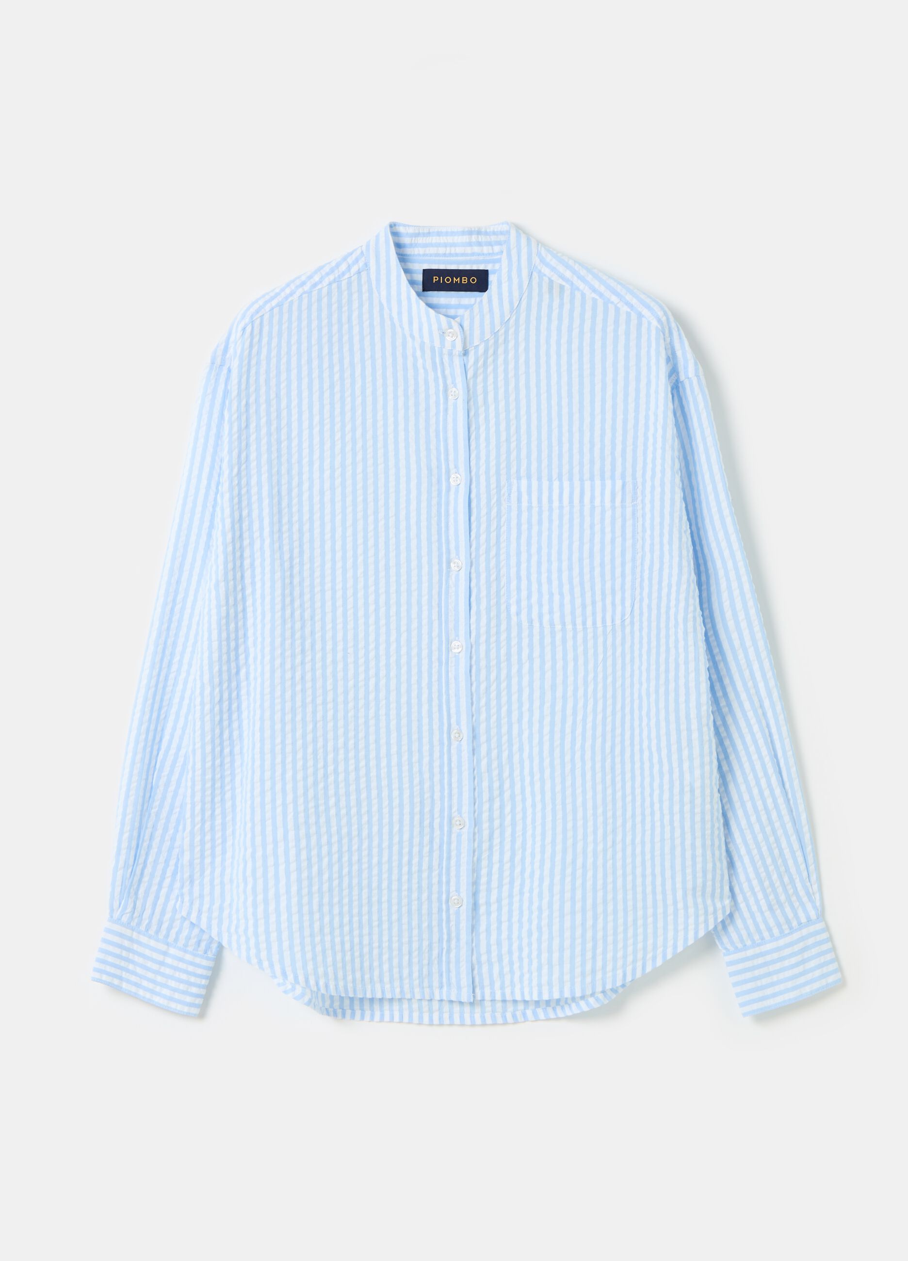 Camicia in seersucker a righe