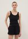 Black stretch cotton fitted vest top_0
