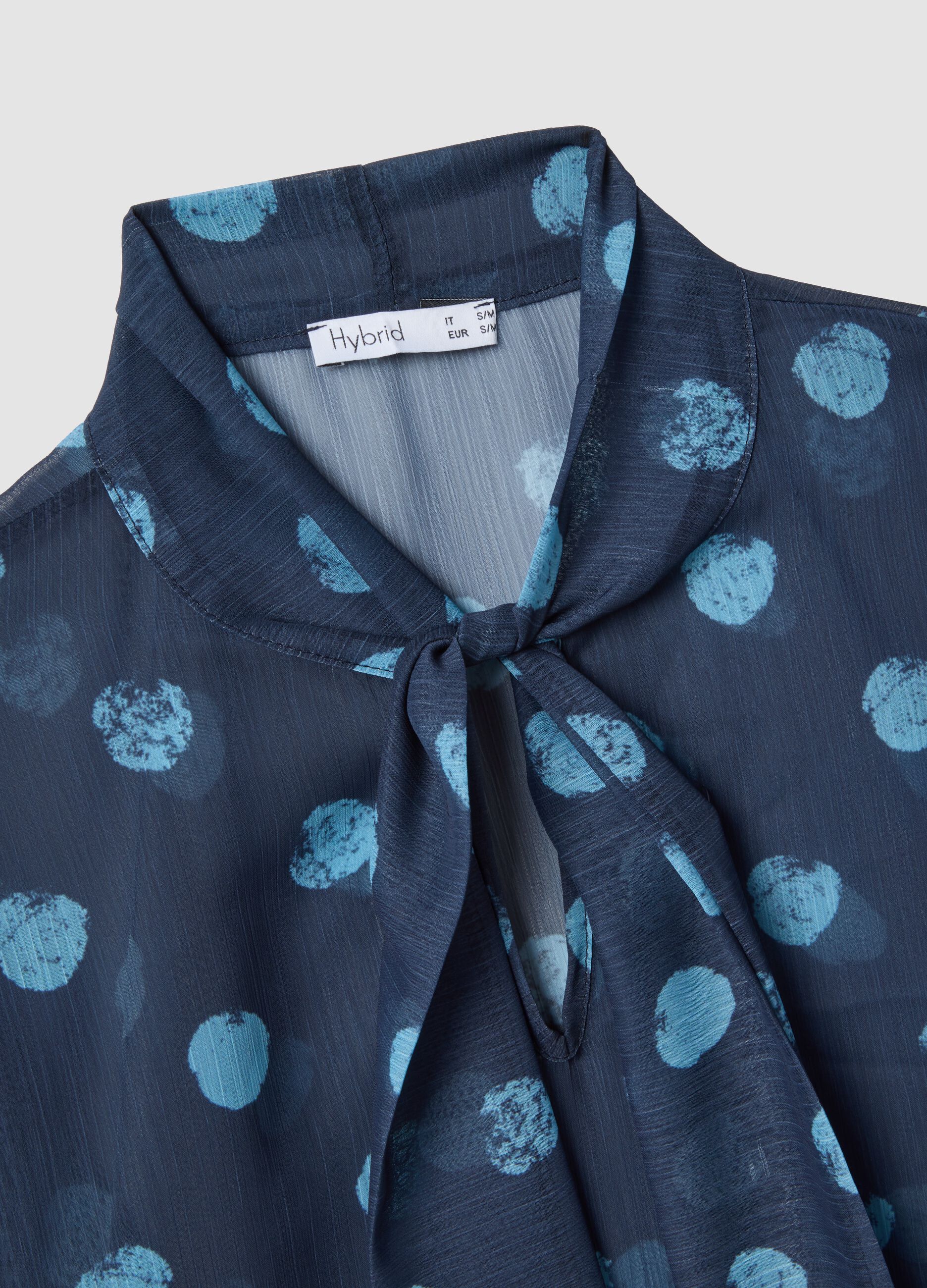 Multicolour Long Sleeve Blouse with Polka Dots, Regular Fit