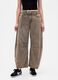 Brown wide-leg trousers in cotton and Lyocell_1