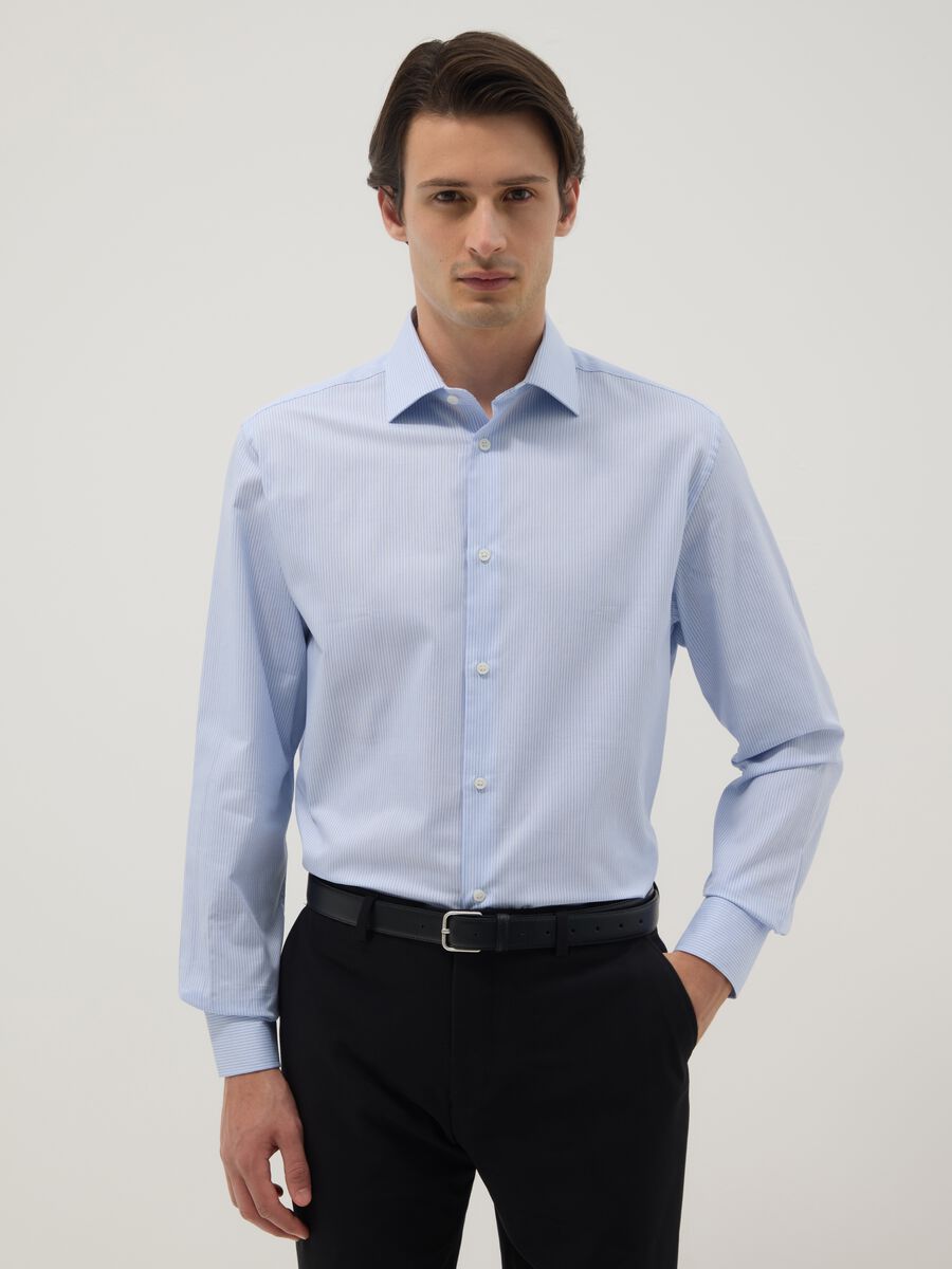 Multicolour striped pure cotton shirt - regular fit_0