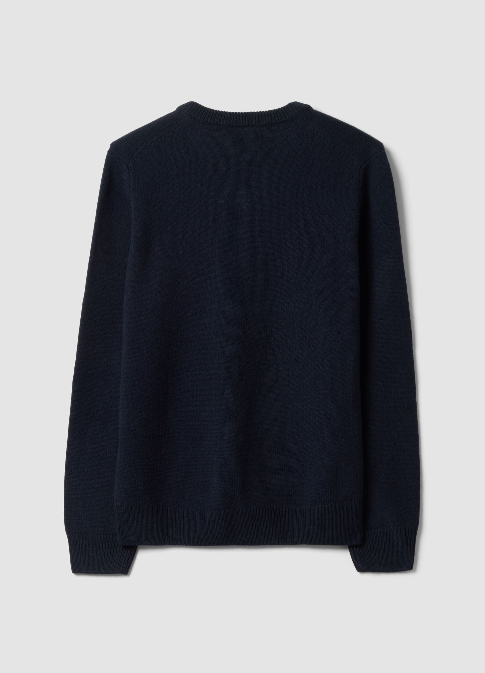 Navy V-neck jumper in regular fit