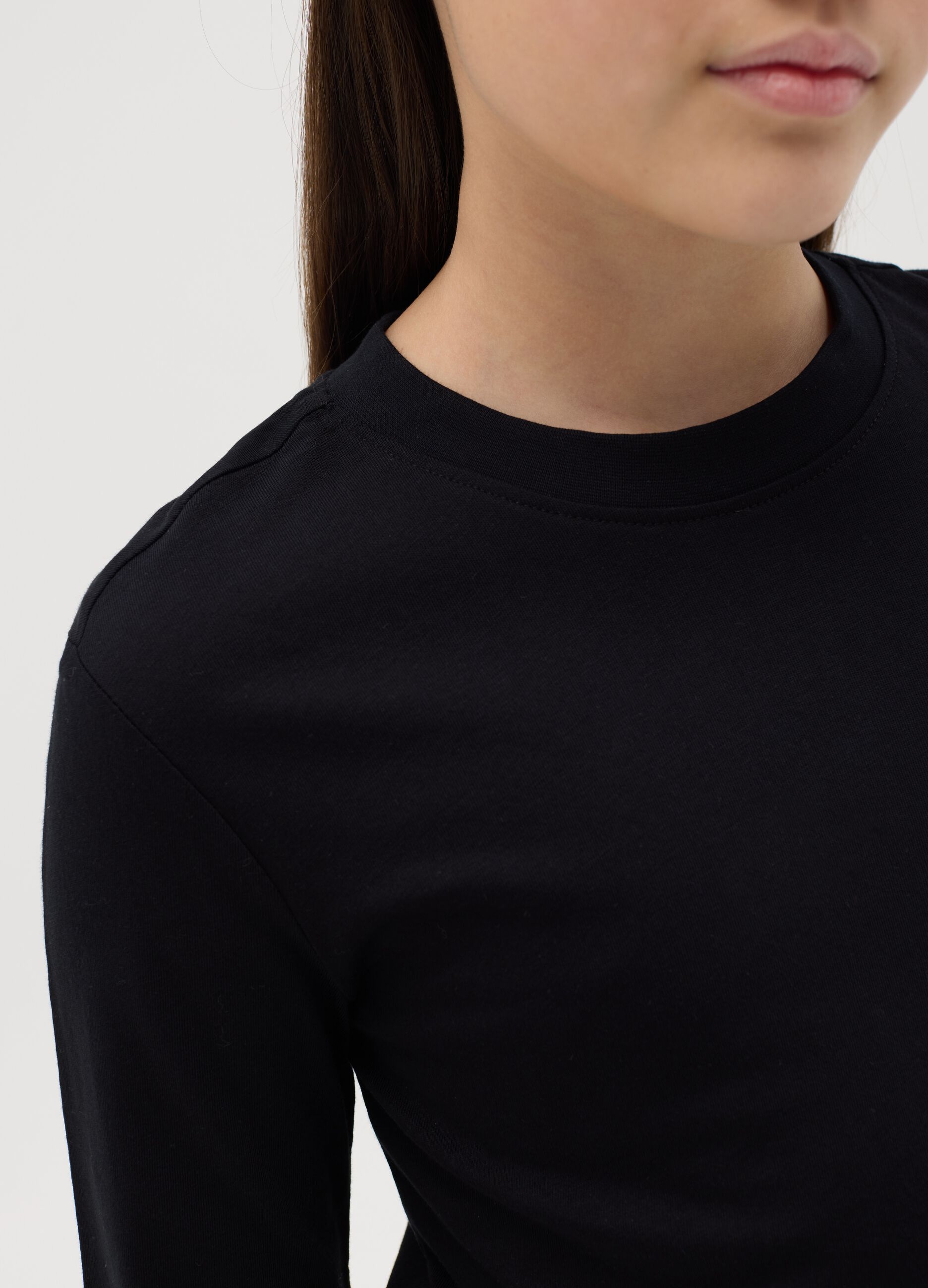 T-shirt a maniche lunghe in cotone 