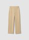 Beige wide-leg trousers with elasticated waist_4