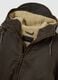 Brown cotton blend regular fit heavy parka jacket with zip_6